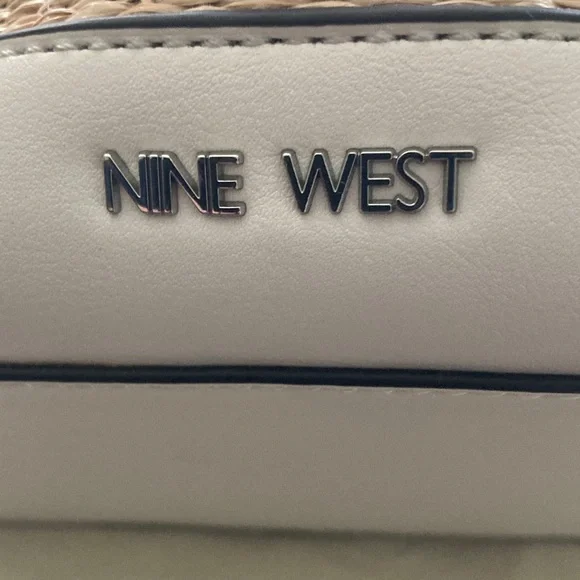 Nine West White Straw-Trim Bucket Bag with Braided Strap - Picture 3 of 12